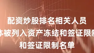配资炒股排名相关人员和实体被列入资产冻结和签证限制名单