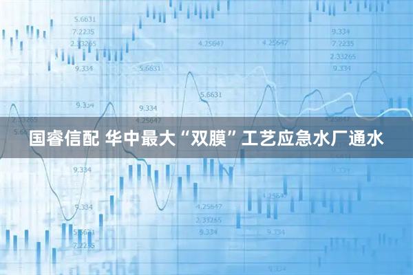 国睿信配 华中最大“双膜”工艺应急水厂通水